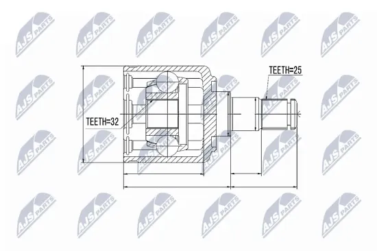Gelenksatz, Antriebswelle getriebeseitig NTY NPW-LR-002 Bild Gelenksatz, Antriebswelle getriebeseitig NTY NPW-LR-002