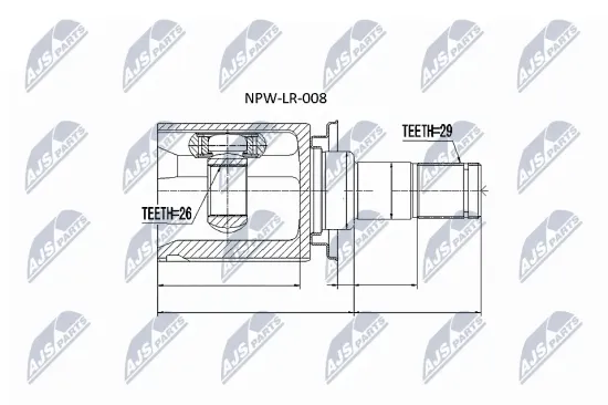Gelenksatz, Antriebswelle Vorderachse rechts NTY NPW-LR-008 Bild Gelenksatz, Antriebswelle Vorderachse rechts NTY NPW-LR-008