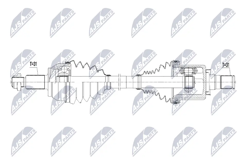Antriebswelle Vorderachse links NTY NPW-LR-015