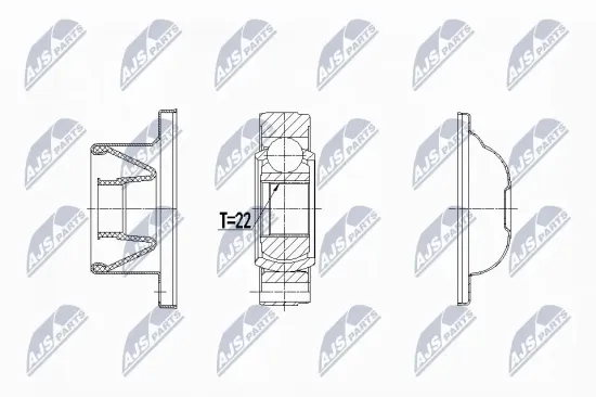 Gelenksatz, Antriebswelle getriebeseitig NTY NPW-LR-020 Bild Gelenksatz, Antriebswelle getriebeseitig NTY NPW-LR-020