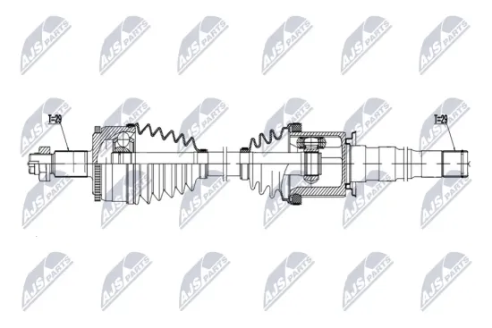 Antriebswelle Vorderachse rechts NTY NPW-LR-043 Bild Antriebswelle Vorderachse rechts NTY NPW-LR-043