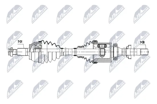 Antriebswelle Vorderachse rechts NTY NPW-LR-050 Bild Antriebswelle Vorderachse rechts NTY NPW-LR-050