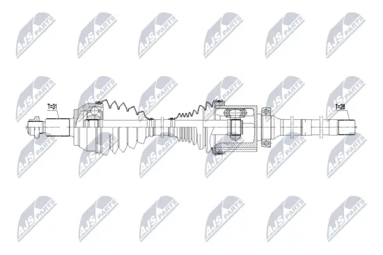 Antriebswelle Vorderachse rechts NTY NPW-LR-052 Bild Antriebswelle Vorderachse rechts NTY NPW-LR-052