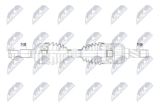 Antriebswelle Hinterachse links Hinterachse rechts NTY NPW-LR-053 Bild Antriebswelle Hinterachse links Hinterachse rechts NTY NPW-LR-053
