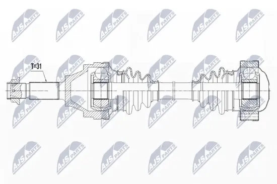 Antriebswelle Hinterachse NTY NPW-MA-001 Bild Antriebswelle Hinterachse NTY NPW-MA-001