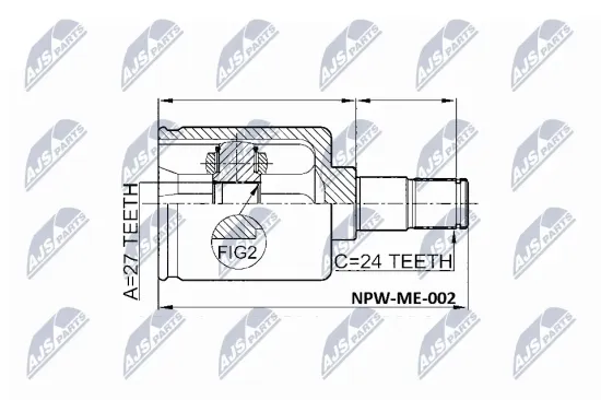 Gelenksatz, Antriebswelle getriebeseitig Vorderachse rechts NTY NPW-ME-002 Bild Gelenksatz, Antriebswelle getriebeseitig Vorderachse rechts NTY NPW-ME-002