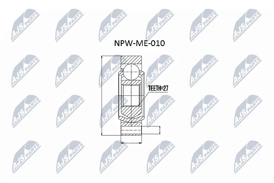 Gelenksatz, Antriebswelle Hinterachse getriebeseitig Hinterachse links Hinterachse rechts NTY NPW-ME-010