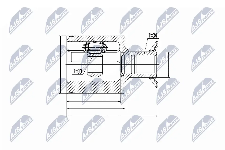 Gelenksatz, Antriebswelle Vorderachse links getriebeseitig NTY NPW-ME-024