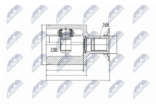 Gelenksatz, Antriebswelle Vorderachse links getriebeseitig NTY NPW-ME-024 Bild Gelenksatz, Antriebswelle Vorderachse links getriebeseitig NTY NPW-ME-024