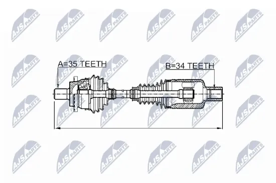 Antriebswelle Vorderachse links NTY NPW-ME-026 Bild Antriebswelle Vorderachse links NTY NPW-ME-026