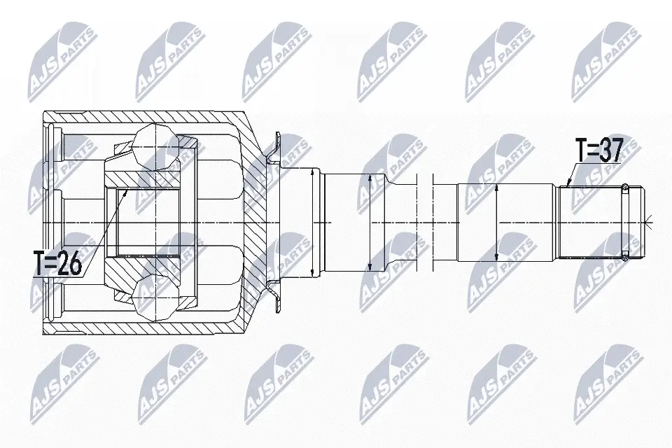 Gelenksatz, Antriebswelle Vorderachse rechts NTY NPW-ME-058