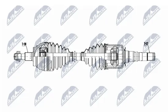 Antriebswelle Vorderachse rechts NTY NPW-ME-069 Bild Antriebswelle Vorderachse rechts NTY NPW-ME-069