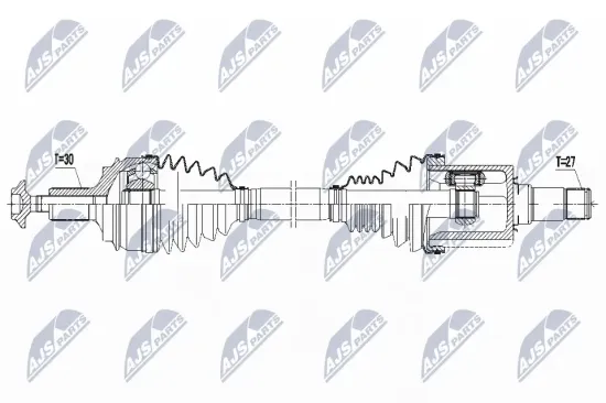 Gelenksatz, Antriebswelle getriebeseitig Vorderachse rechts NTY NPW-MZ-019 Bild Gelenksatz, Antriebswelle getriebeseitig Vorderachse rechts NTY NPW-MZ-019