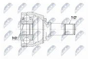 Gelenksatz, Antriebswelle getriebeseitig NTY NPW-MZ-020