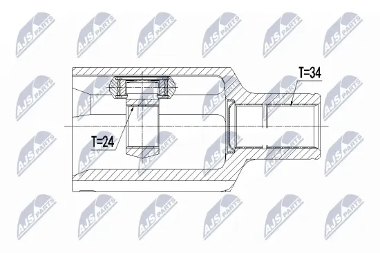 Gelenksatz, Antriebswelle Vorderachse links NTY NPW-ME-090 Bild Gelenksatz, Antriebswelle Vorderachse links NTY NPW-ME-090