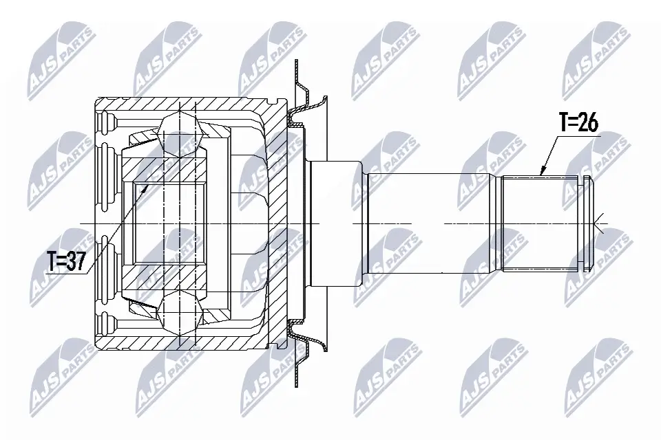 Gelenksatz, Antriebswelle getriebeseitig NTY NPW-ME-094