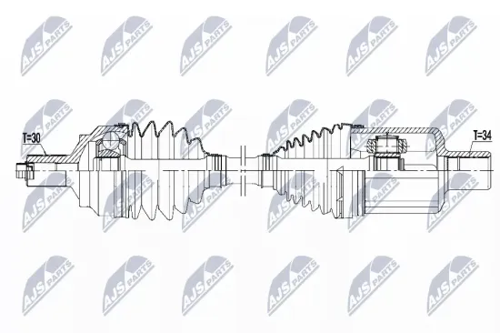 Antriebswelle Vorderachse links NTY NPW-ME-096 Bild Antriebswelle Vorderachse links NTY NPW-ME-096