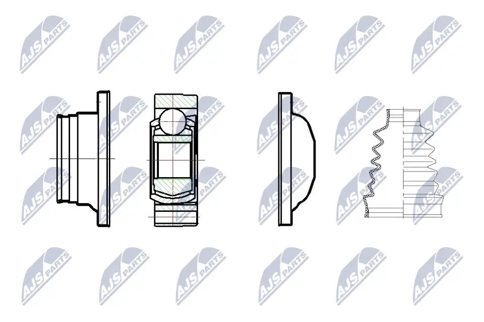 Gelenksatz, Antriebswelle beidseitig Vorderachse NTY NPW-ME-097