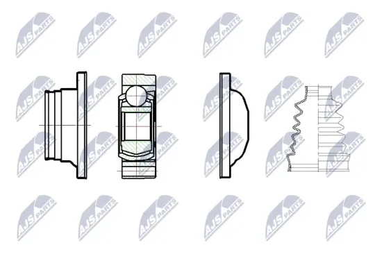 Gelenksatz, Antriebswelle beidseitig Vorderachse NTY NPW-ME-097 Bild Gelenksatz, Antriebswelle beidseitig Vorderachse NTY NPW-ME-097