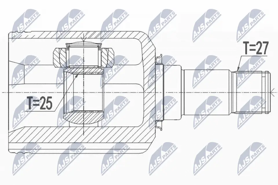 Gelenksatz, Antriebswelle Vorderachse rechts NTY NPW-ME-099