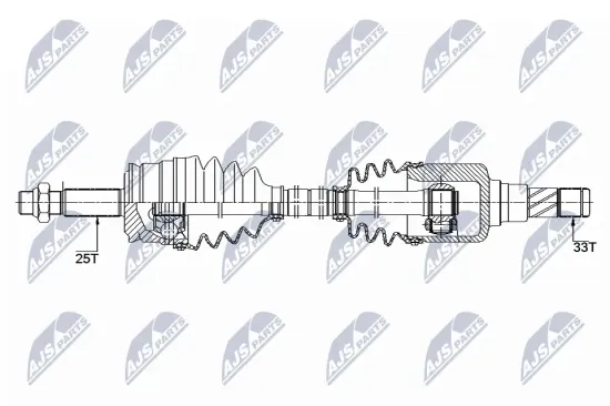 Antriebswelle Vorderachse rechts NTY NPW-ME-118 Bild Antriebswelle Vorderachse rechts NTY NPW-ME-118