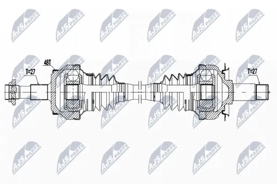 Antriebswelle Hinterachse links Hinterachse rechts Hinterachse NTY NPW-ME-136 Bild Antriebswelle Hinterachse links Hinterachse rechts Hinterachse NTY NPW-ME-136