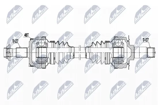 Antriebswelle Hinterachse links Hinterachse rechts Hinterachse NTY NPW-ME-138 Bild Antriebswelle Hinterachse links Hinterachse rechts Hinterachse NTY NPW-ME-138