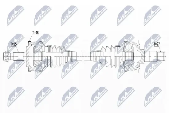 Antriebswelle Hinterachse links Hinterachse rechts Hinterachse NTY NPW-ME-140 Bild Antriebswelle Hinterachse links Hinterachse rechts Hinterachse NTY NPW-ME-140