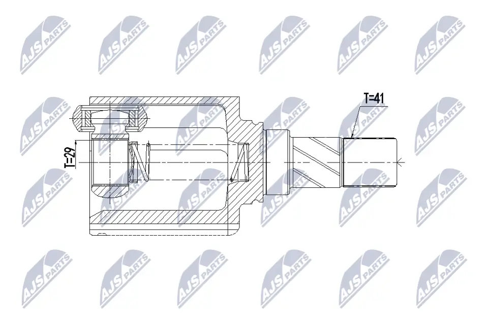 Gelenksatz, Antriebswelle Vorderachse links getriebeseitig NTY NPW-ME-167