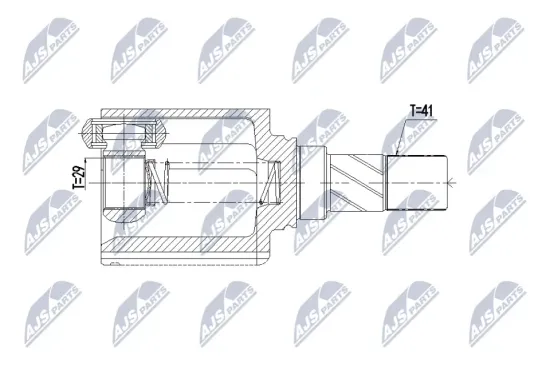 Gelenksatz, Antriebswelle Vorderachse links getriebeseitig NTY NPW-ME-167 Bild Gelenksatz, Antriebswelle Vorderachse links getriebeseitig NTY NPW-ME-167