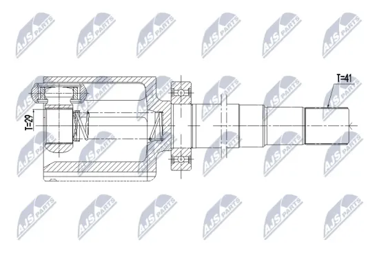Gelenksatz, Antriebswelle Vorderachse rechts getriebeseitig NTY NPW-ME-169 Bild Gelenksatz, Antriebswelle Vorderachse rechts getriebeseitig NTY NPW-ME-169