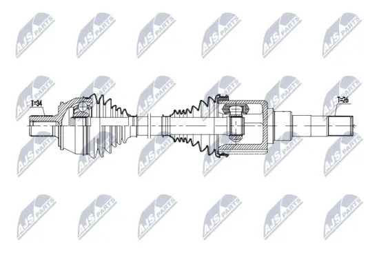 Antriebswelle Vorderachse links NTY NPW-ME-183 Bild Antriebswelle Vorderachse links NTY NPW-ME-183