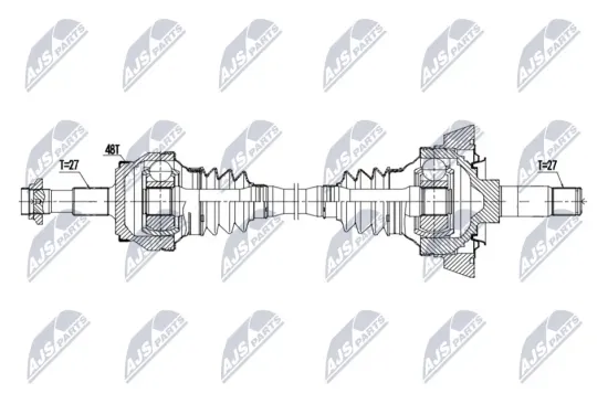 Antriebswelle Hinterachse links NTY NPW-ME-189 Bild Antriebswelle Hinterachse links NTY NPW-ME-189