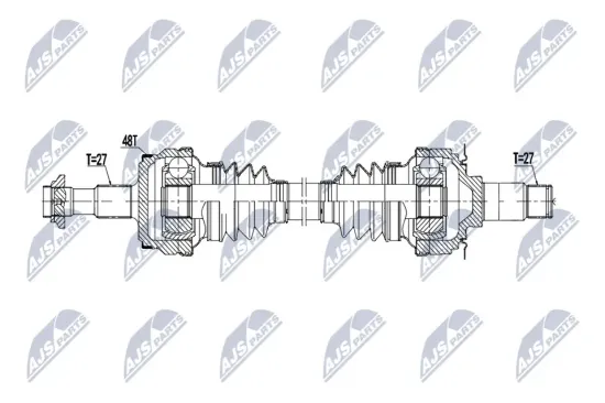 Antriebswelle Vorderachse links NTY NPW-MZ-092 Bild Antriebswelle Vorderachse links NTY NPW-MZ-092