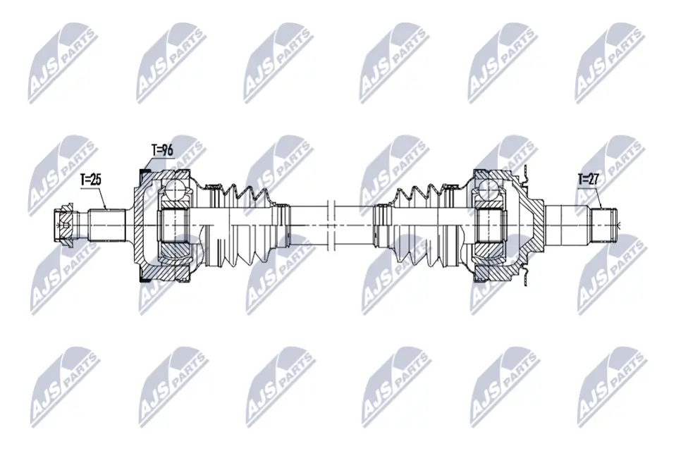 Antriebswelle Hinterachse links Hinterachse rechts NTY NPW-ME-212