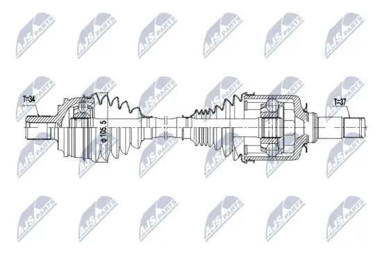 Antriebswelle Vorderachse links NTY NPW-ME-214 Bild Antriebswelle Vorderachse links NTY NPW-ME-214