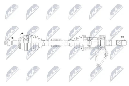 Antriebswelle Vorderachse rechts NTY NPW-MG-003 Bild Antriebswelle Vorderachse rechts NTY NPW-MG-003