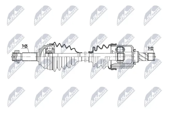 Antriebswelle Vorderachse links NTY NPW-MG-008 Bild Antriebswelle Vorderachse links NTY NPW-MG-008