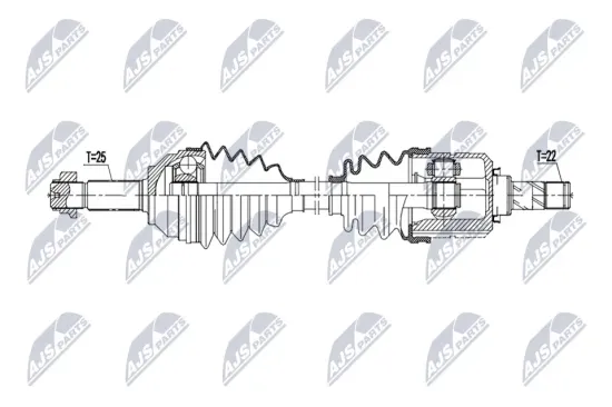 Antriebswelle Vorderachse rechts NTY NPW-MG-009 Bild Antriebswelle Vorderachse rechts NTY NPW-MG-009