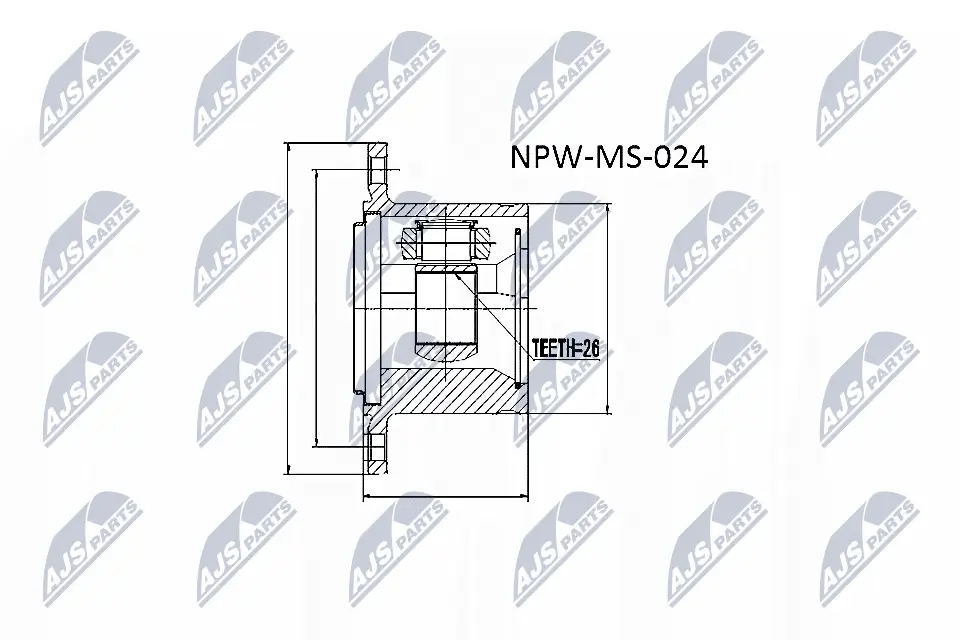 Gelenksatz, Antriebswelle getriebeseitig NTY NPW-MS-024