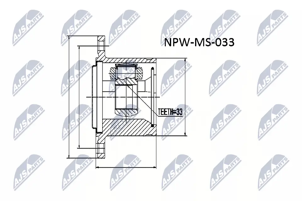 Gelenksatz, Antriebswelle Vorderachse rechts Vorderachse links getriebeseitig NTY NPW-MS-033