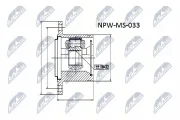 Gelenksatz, Antriebswelle Vorderachse rechts Vorderachse links getriebeseitig NTY NPW-MS-033