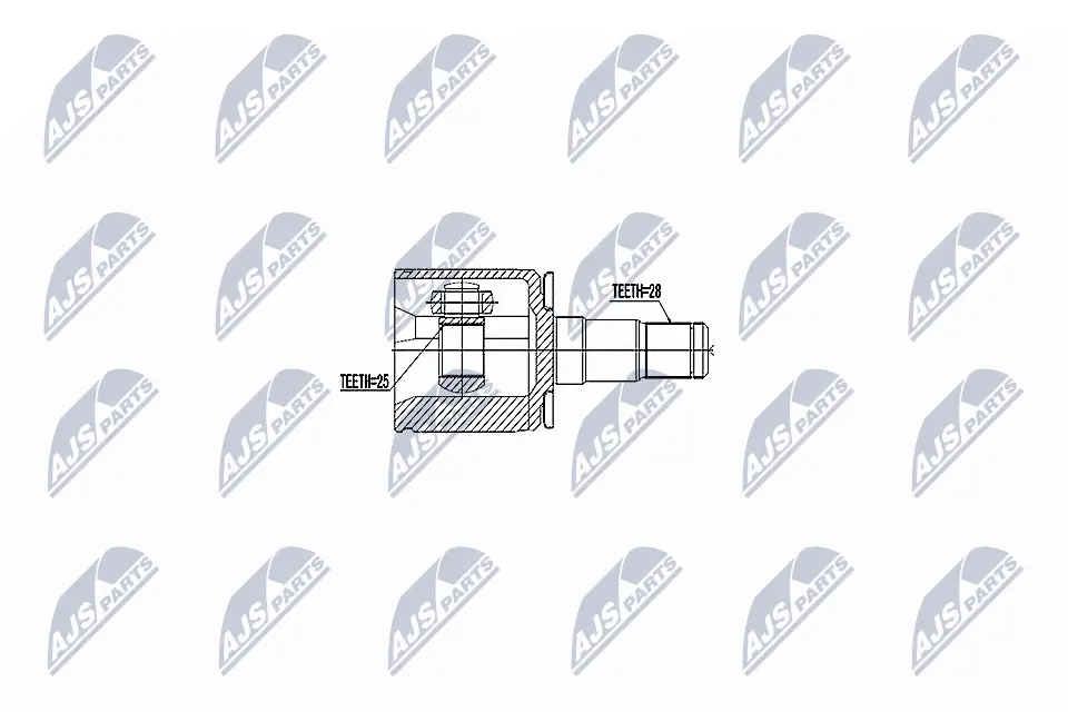Gelenksatz, Antriebswelle Vorderachse links getriebeseitig NTY NPW-MS-047