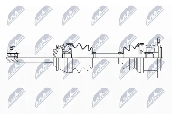 Antriebswelle Vorderachse rechts NTY NPW-MS-051 Bild Antriebswelle Vorderachse rechts NTY NPW-MS-051