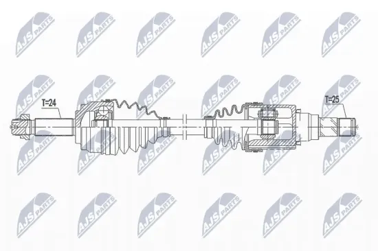 Antriebswelle Vorderachse links NTY NPW-MS-063 Bild Antriebswelle Vorderachse links NTY NPW-MS-063