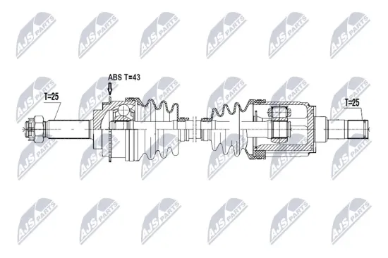 Antriebswelle Vorderachse links NTY NPW-MS-102 Bild Antriebswelle Vorderachse links NTY NPW-MS-102