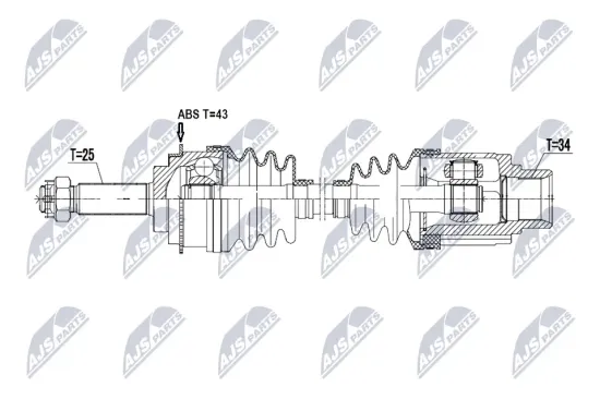 Antriebswelle Vorderachse rechts NTY NPW-MS-104 Bild Antriebswelle Vorderachse rechts NTY NPW-MS-104