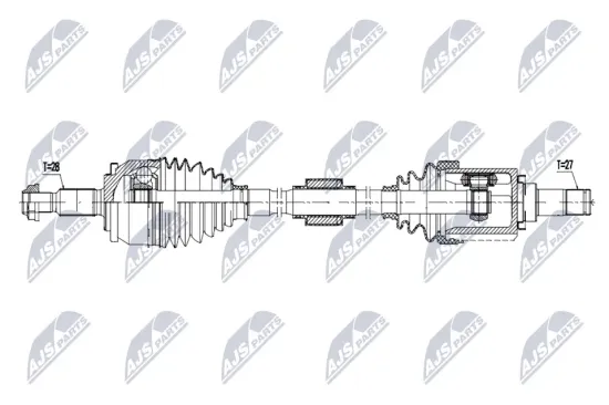 Antriebswelle Vorderachse links NTY NPW-MS-106 Bild Antriebswelle Vorderachse links NTY NPW-MS-106