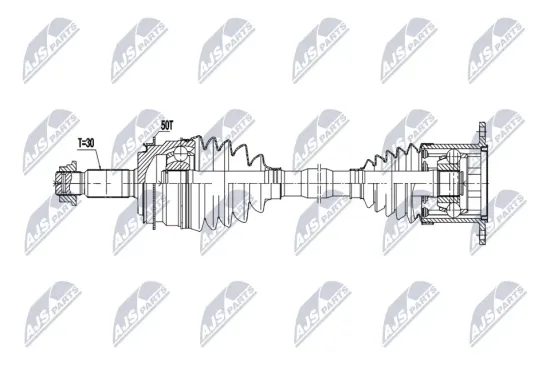Antriebswelle Vorderachse rechts NTY NPW-MS-112 Bild Antriebswelle Vorderachse rechts NTY NPW-MS-112