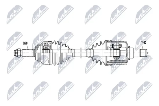 Antriebswelle Vorderachse links NTY NPW-MS-116 Bild Antriebswelle Vorderachse links NTY NPW-MS-116